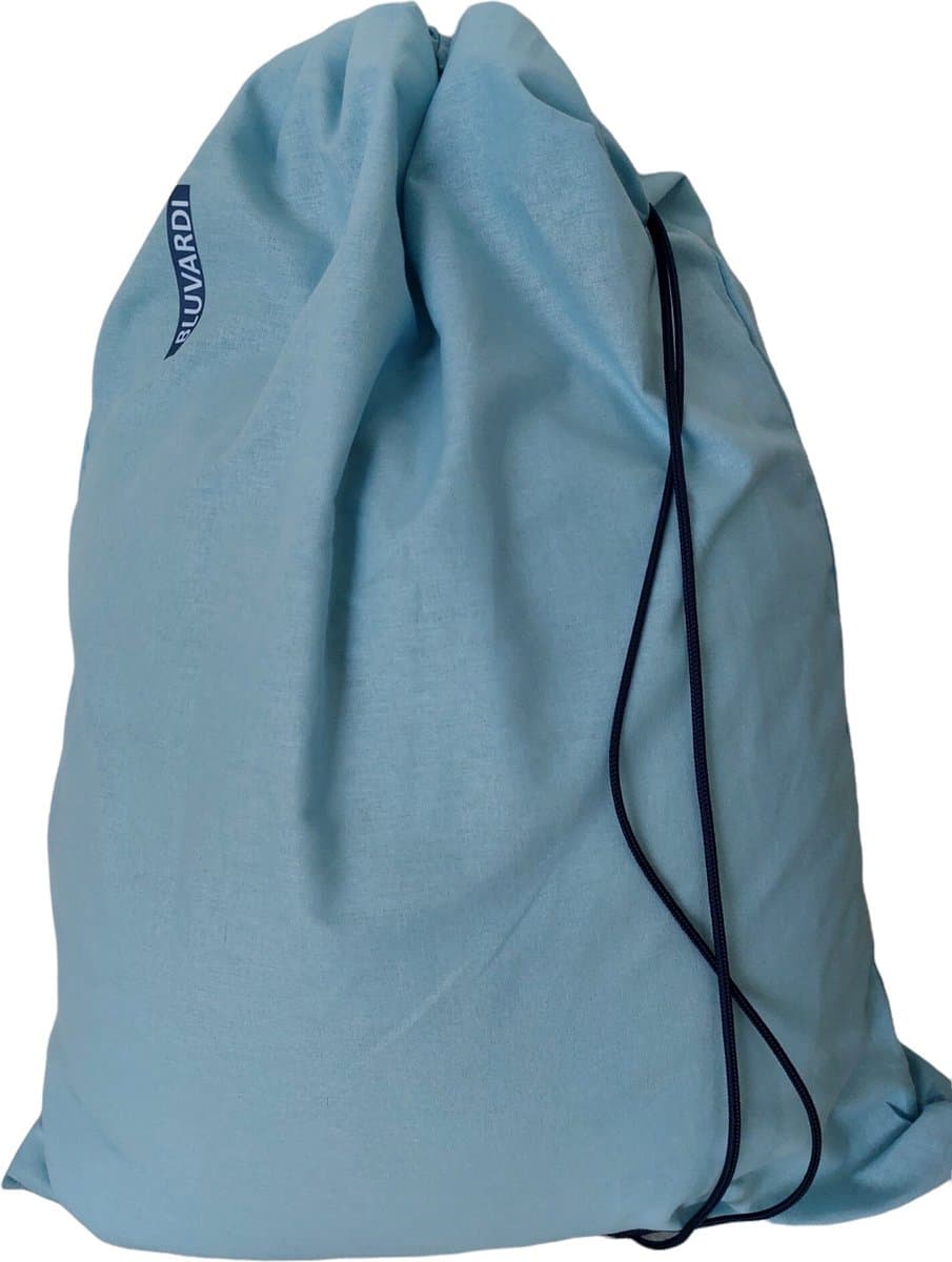 Katoenen waszak -XXL- met trekkoord - Aqua Blue — afbeelding 1