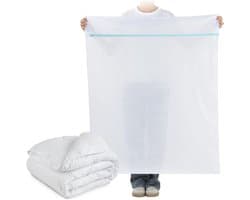 Grote Wasnet 90 x 110 cm van Polyester | Robuuste Waszak met Rits | Scheurvast voor Dekens, Truien en Beddengoed