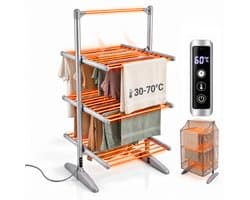 Premium Elektrisch Wasrek met Verwarming 300W - Droogtoren - Elektrisch Droogrek - Wit - Silvergear