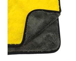 Doek - Microvezel Autodoek - Autopoetsdoek - Schoonmaakdoek voor Auto - Microvezel doek - Droogdoek - 40/40 cm - Grijs/Geel
