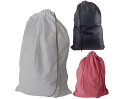 Bluvardi katoenen waszakken set van 3 stuks - XXL -wit-red bruin - zwart