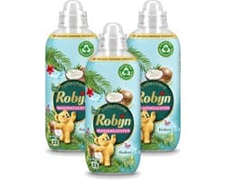 3 x Robijn - Kokos Sensation - Wasverzachter - Tropische Geur - 33 Wasbeurten - 825 ml - Voordeelverpakking - 3 stuks