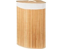 Bamboe hoekwasmand 35×35×60 cm bruin/wit