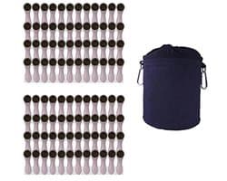 Kledingharingen met Zachte Grip en Kleren Peg Bag - 96 x Zilveren Pinnen, 1 x Zwarte Tas