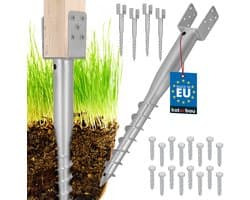 KOTARBAU - Stalen Grondanker - 81 x 710 mm - Schroefmontage - Set van 4