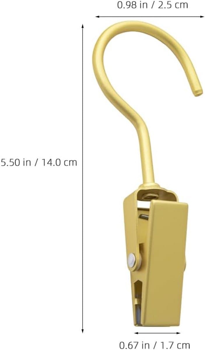 5 stuks wasknijpers met haken - aluminiumlegering - gouden hoeklemmen voor sjaals, laarzen en hoeden — afbeelding 1