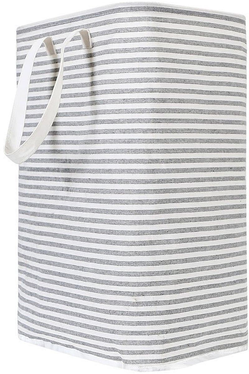Somstyle Wasmand - 72 Liter - Opvouwbare Wasbox - 40 x 30 x 60 CM - Opbergmand voor Was - Grijs / Wit — afbeelding 1