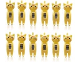 12 stuks kattenvormige zakclips leuke chip clips papieren clips Japanse wasknijpers kleding pennen grappige chip clips voedseltas clip voor snack chips opslag (geel)