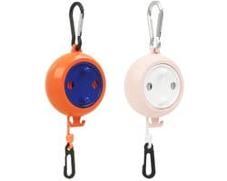 Reiswaslijn - Waslijn Oprolbaar - Camping Waslijn - Drooglijn - Uittrekbare Waslijn - Kledinglijn - Vakantie Accessoires - Camping Droogrek - Draagbare Waslijn - Compact Design - Met Karabijnhaak - Antislip - Binnen en Buiten - Camping Gear - 2 stuks — afbeelding 1