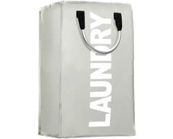 SnelShoppen - Grote opvouwbare waszak van polyester met aluminium handgrepen - 44 liter, 33x53x23 cm, ideaal voor badkamer, slaapkamer en pantry