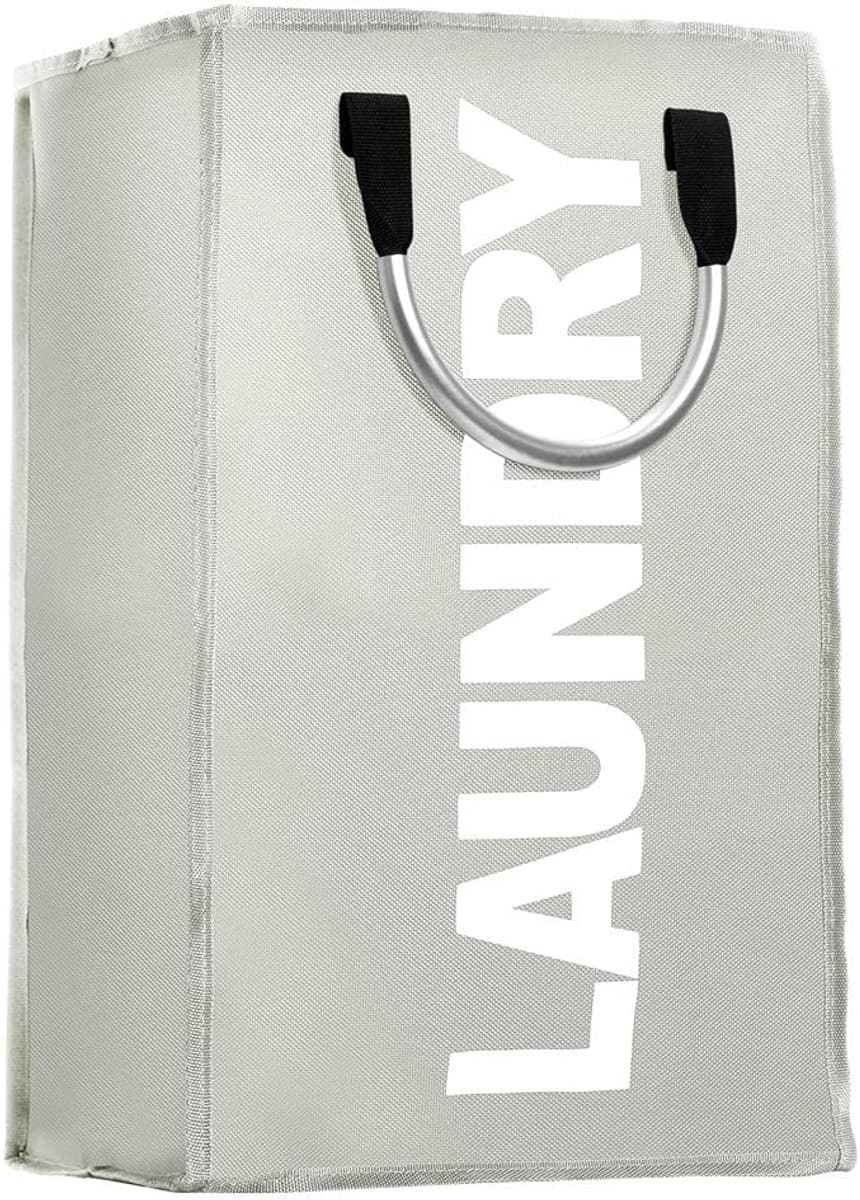 SnelShoppen - Grote opvouwbare waszak van polyester met aluminium handgrepen - 44 liter, 33x53x23 cm, ideaal voor badkamer, slaapkamer en pantry — afbeelding 1