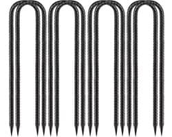 Grondanker U-vormig 30 cm - 8 stuks - Verzinkt Staal - Tentnagels - Grondpennen - Sterk en scherp - Tentharing
