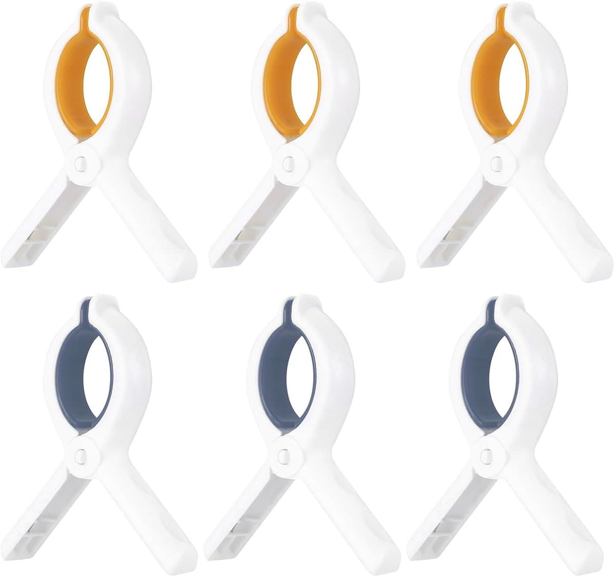 SnelShoppen - 6 Stuks Handige Handdoekclips voor Strandstoel, Bad Clips, Beddengoed en Kleding, Duurzaam PP Plastic met Antislip Pads, Perfect voor Ca — afbeelding 1