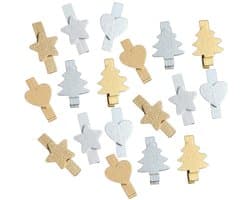 Dailygoody - Houten wasknijpers - Decoratieve klemmen - Klein formaat