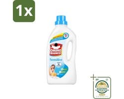 1 x Omino Bianco - Gevoelig - Wasmiddel - Witte & Gekleurde Was - 37 Wasbeurten- Gevoelige Huid - Hypoallergene Wasmiddel - Wasmiddel Zonder Allergenen - Wasmiddel Zonder Kleurstof - Huidvriendelijk Wasmiddel