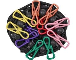 Camping Accessoires - Reiswaslijn met 12 Clips - Draagbare Buitenwaslijn - Uittrekbare Waslijn voor Kamperen