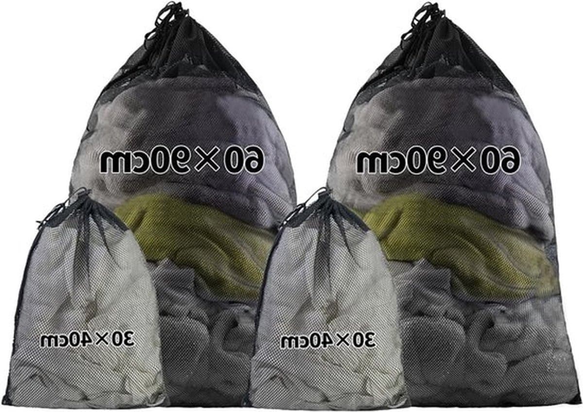 Grote Waszakken met Trekkoord: Set van 4 Waszakken voor Kleding, Dekbedovertrekken en Reisaccessoires (30x40/60x90cm) — afbeelding 1