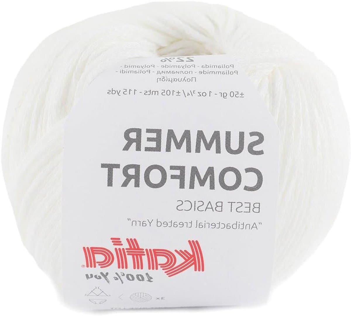 Breigaren - Zomer garen - Kleding maken - Antibacteriële werking - 50 Gram - Wit — afbeelding 1