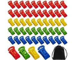 Sokkenklemmen 50 Stuks - Sokkenclips - Sokkenknijpers - Draagbare Sokkendroogklemmen - Opbergtas - Kunststof 29 x 13 x 10 mm - Sokkenclip
