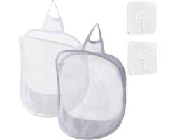 Kleine Opvouwbare Waszakken - Set van 2 - Polyester Waskorf voor Studentenwoningen, Appartementen en Ruimtebesparing