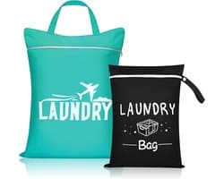 Handige Waterdichte Reiswaszak, 2 Stuks met Handvat, Herbruikbare Waszak voor Vuile Kleding, Ideaal voor Badmode, Strandhanddoeken en Sportkleding