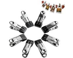 Metalen Wasknijpers - Opbergklemmen Kleding - Kleding Ophangen - Roestvrijstalen Duurzaamheid - 8 Stuks - Zwart