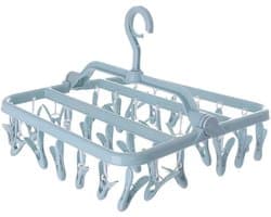 Wasknijpers van kunststof, droogrek kledinghanger, voor sokken, ondergoed, beha's, babykleding, (blauw)