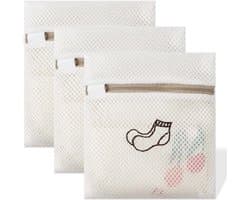 Waszakken met netten, waszakken van mesh, reiswasnet met ritssluiting voor delicate kleding, beha, lingerie, ondergoed, schoenen, 18 x 20 cm