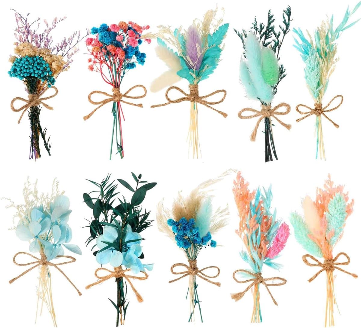 Gedroogde bloemen stijl geconserveerde flora, mini decoratieve takken voor DIY ambachten, huwelijksfeest decoratie, nep bloemstengels (Vergeet-mij-nietje) — afbeelding 1