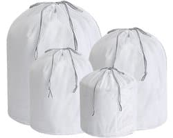 Waszakjes - Wasnetten - 4 stuks - Sterke Waszakken - met Trekkoord - 4 maten - Waszak voor wasmachine blouses, beha's, ondergoed, beddengoed, mantels, textiel - Grofmazig