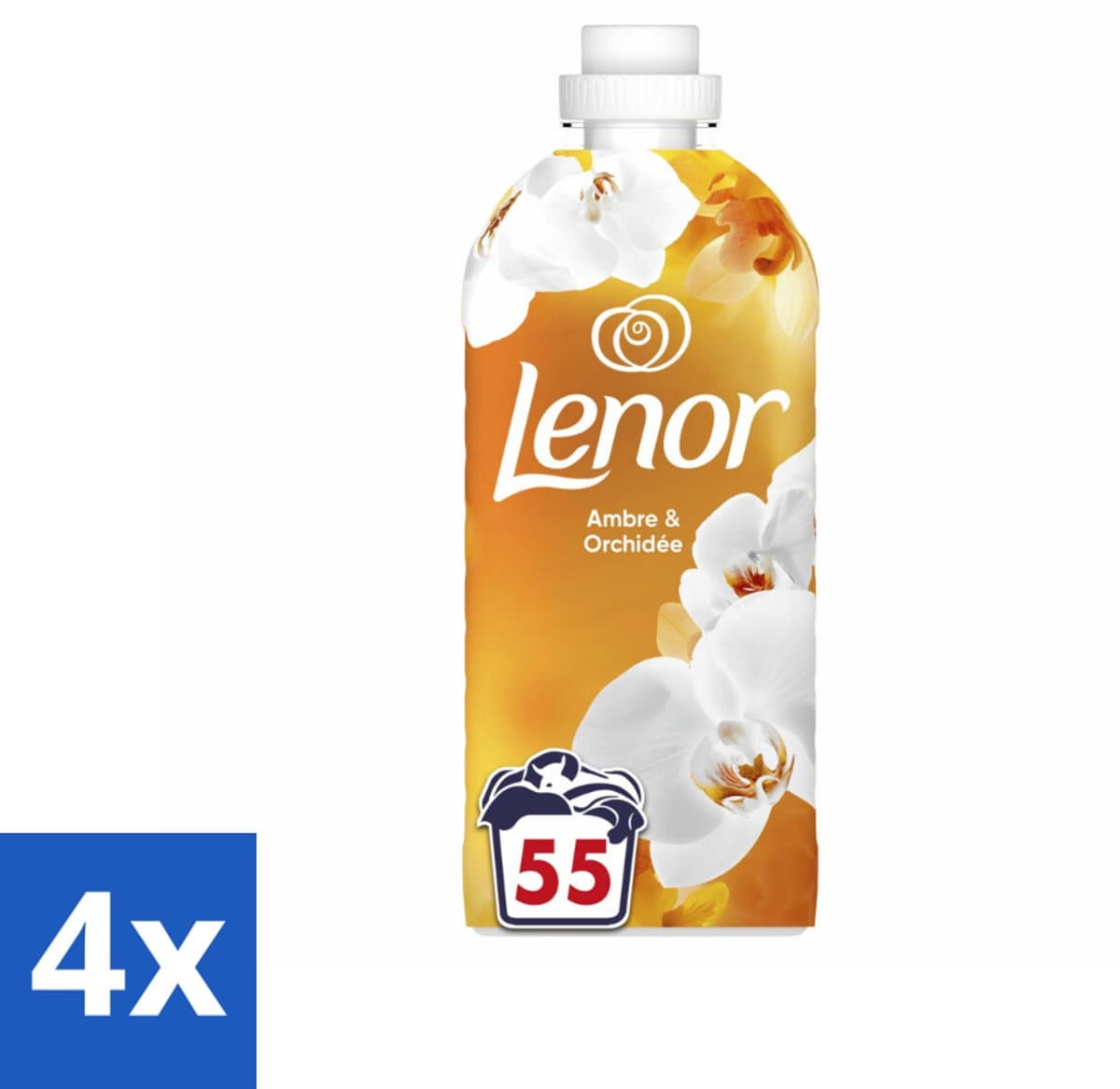 4 x Lenor - Wasverzachter - Amber & Orchidee - Fris & Zacht - 55 Wasbeurten - Wasverzachter - Lenor - Amber & Orchidee - Geur - Frisheid — afbeelding 1