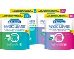 Dr. Beckmann - Magic Leaves Wasstrips - Voordeelset – Universeel 2 stuks - Colour 2 stuks – 80 Wasbeurten