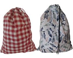 Bluvardi katoenen waszakken set van 2 stuks - XXL -rood ruit-porto