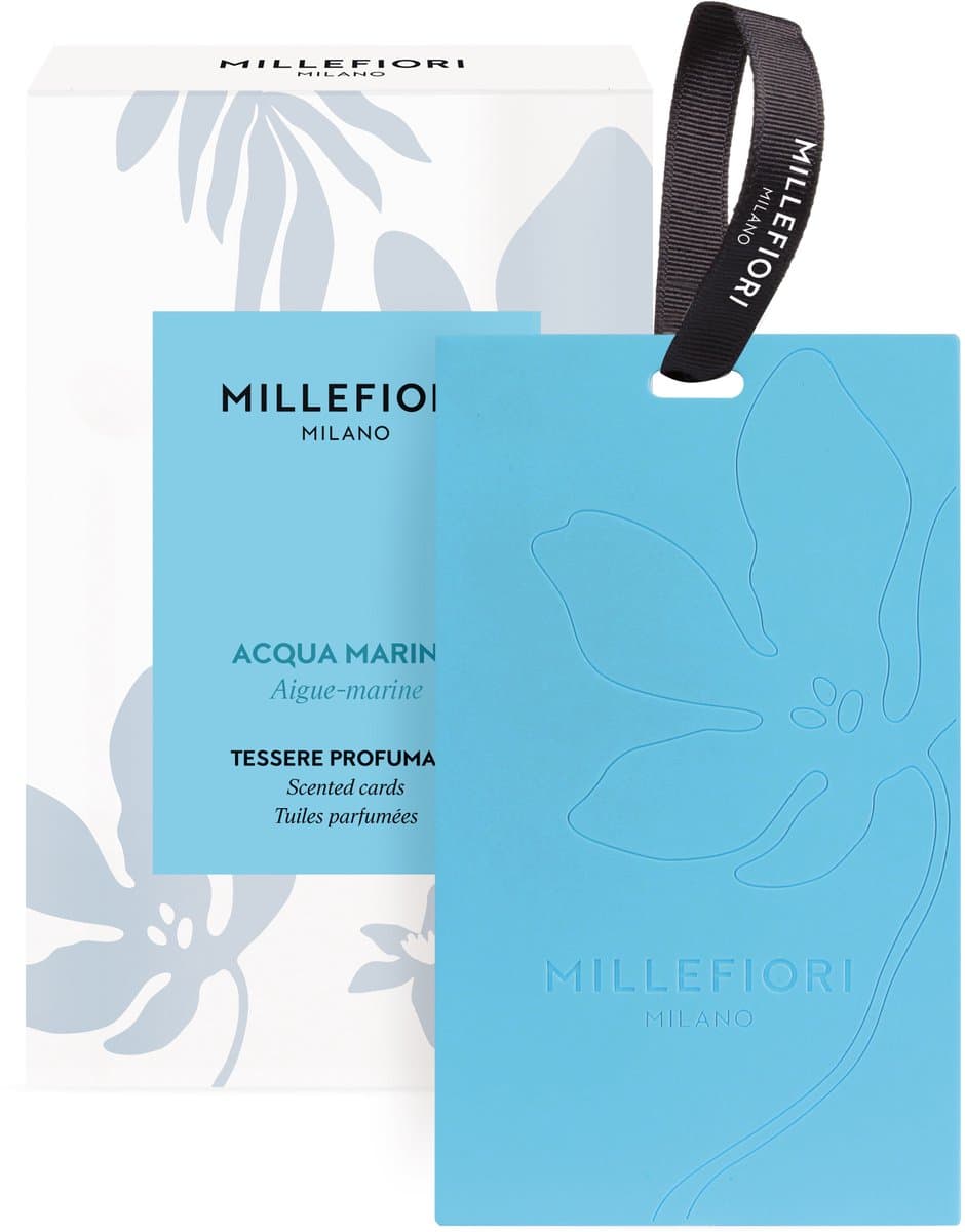 Millefiori Laundry - Geurkaarten - Acqua Marina - 3 stuks - Kast Parfum - Voor In De Kledingkast — afbeelding 1
