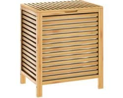 Casaria Wasmand - met Deksel 70L Wasbox met Uitneembare Waszak - Bamboe
