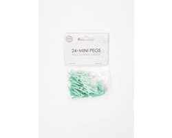 24 Mini houten knijpers Mint Groen - Feest Thema Polaroid Foto Ophangen Klein Knijper — afbeelding 1