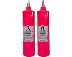 Südor Textielverf 1000 ml, neon roze.Wasbestendige textielverf voor lichte stoffen. Wasmachinebestendig, wasbestendig. Fixatie door strijken (2 x 500 ml)