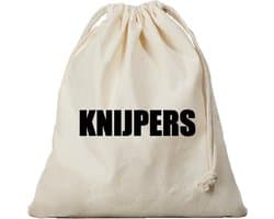 Canvas knijperzak/ opbergzakje knijpers - offwhite - met koord - 25 x 30 cm - Knijperzakken