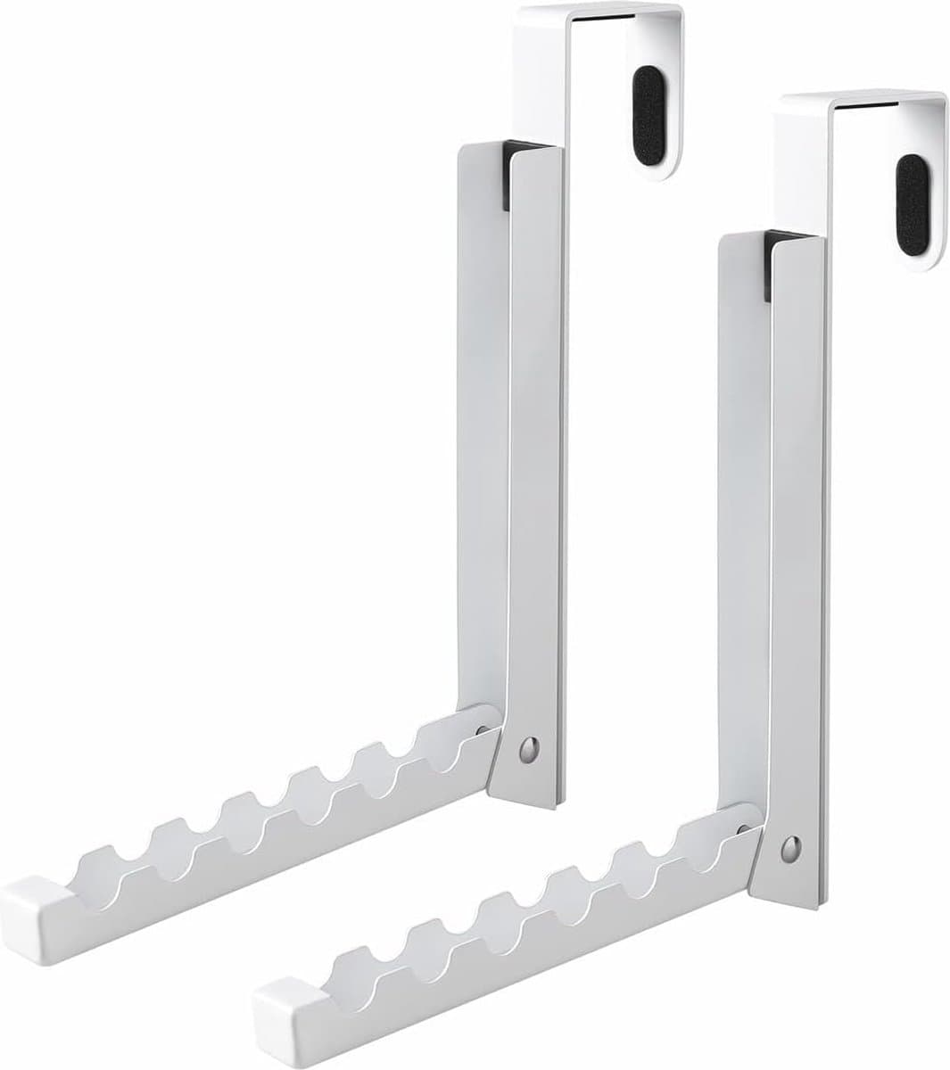 Opvouwbare Hangers voor Boven de Deur - Handdoekenrek met 6 Groeven voor Kleding en Jassen - 2 Stuks — afbeelding 1