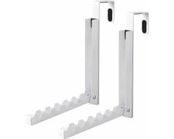 Opvouwbare Hangers voor Boven de Deur - Handdoekenrek met 6 Groeven voor Kleding en Jassen - 2 Stuks