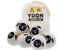YUGN Drogerballen Wol 6 Stuks XL Wasdrogerballen Sneller Drogen Zwart — afbeelding 1