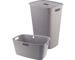 Curver Softex Wasmand met Deksel 56L + Wasmand 45L - Taupe — afbeelding 1