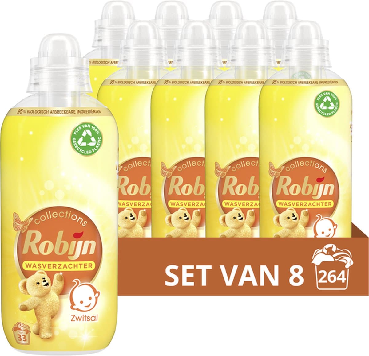 Robijn Collections Zwitsal Wasverzachter - 8 x 33 wasbeurten - Voordeelverpakking — afbeelding 1