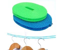 Allecto Plus - Winddichte Antislip Waslijn voor Reizen en Camping - Nylon Draagbaar - Binnen en Buiten - Duurzaam en praktisch.