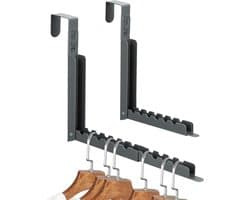 Opvouwbaar Telescopisch Droogrek - 2 stuks - Inklapbaar Wanddroogrek - Wandmontage voor Kleding - Kledinghanger - Uitklapbaar Kledingrek Wand - Wanddroogrek voor Kleding - Droogrek voor kleding aan de muur - Droogrek voor wasgoed - Grijs — afbeelding 1