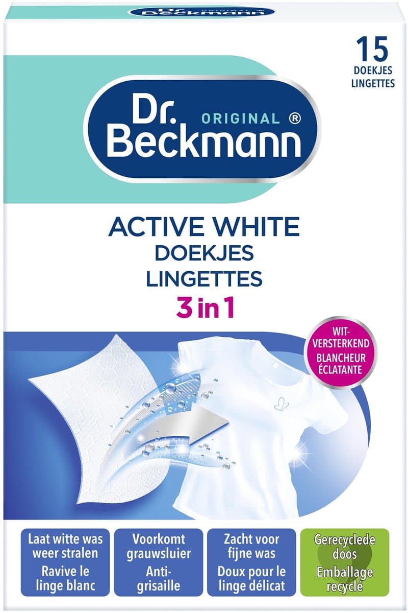 Dr. Beckmann Active White Sheets - 15 stuks — afbeelding 1