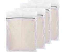 Mesh Waszakken Set van 4 Stuks, Ideaal voor Ondergoed, Bh's, Sokken en Babykleding, Beschermt Delicate Was en Voorkomt Verlies