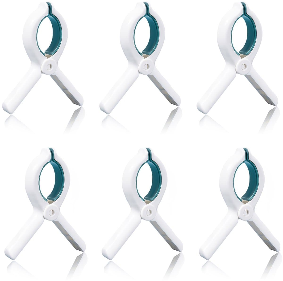 6-delige Strandhanddoek Clips voor Ligstoel – Sterke Antislip Wasknijpers voor Strand, Tuin en Zwembad – Blauw — afbeelding 1