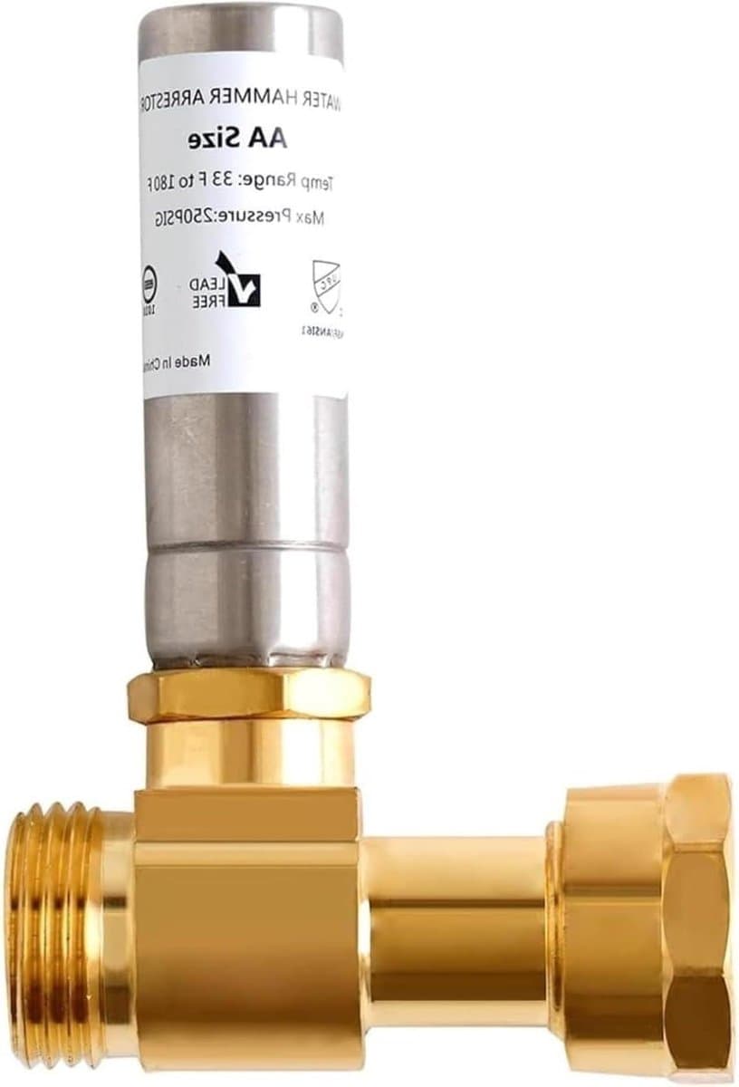 Waterslagdemper Wasmachine - Waterhamer Stopper - Leiding Geluid Reduceren - Messing Constructie - 3/4 inch - Goud — afbeelding 1