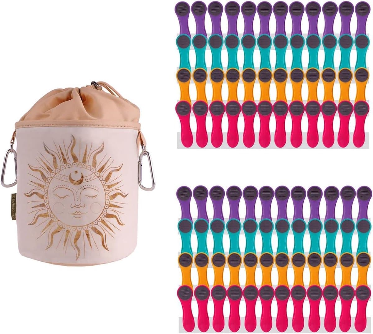 Wasknijpers set - Kledingknijpers - Kleding drogen - Softgrip design - 96 stuks - Gekleurd — afbeelding 1